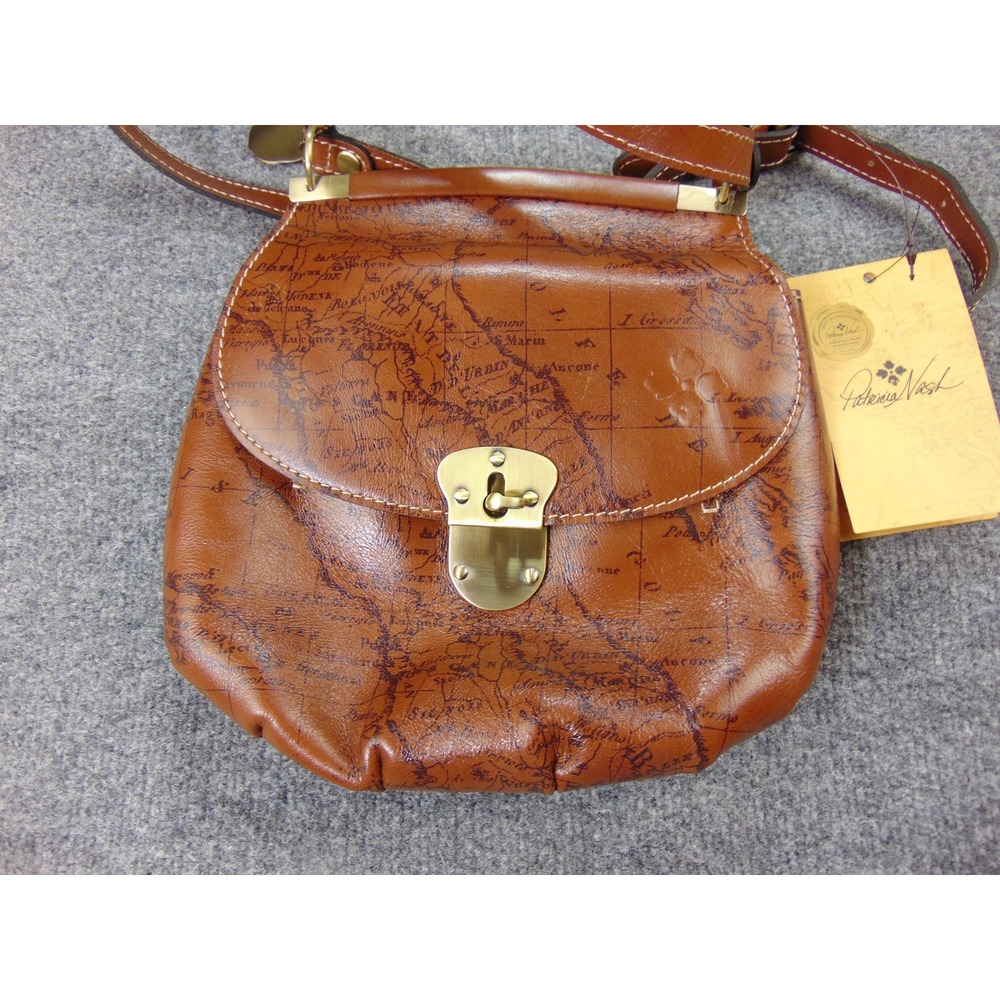 Patricia Nash Veneto Crossbody Bag Riot Rust Signature Map Print Travel Boho New - Picture 2 of 13